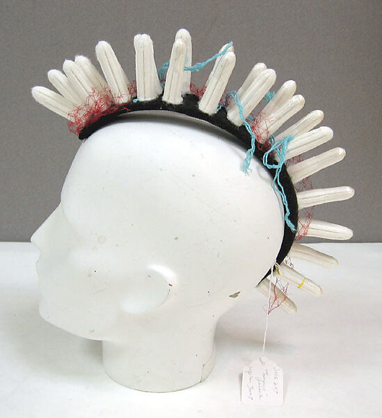 "Tampons", Stephen Jones (British, born 1957), wool, cotton/wool, plastic, silk, synthetic, British