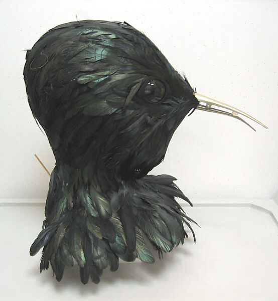 Mask, Stephen Jones (British, born 1957), feathers, plastic, crystal, synthetic, wool, British