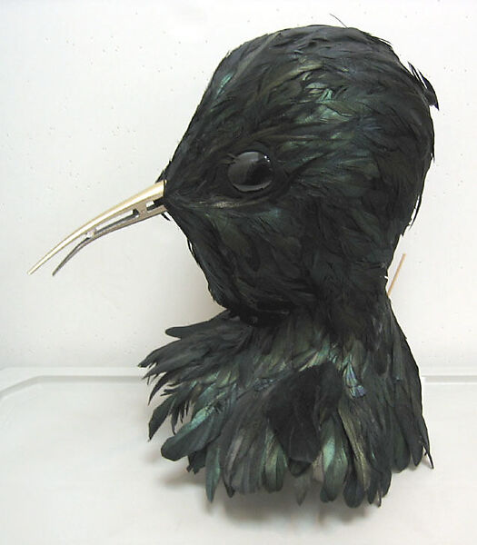 Mask, Stephen Jones (British, born 1957), feathers, plastic, crystal, synthetic, wool, British