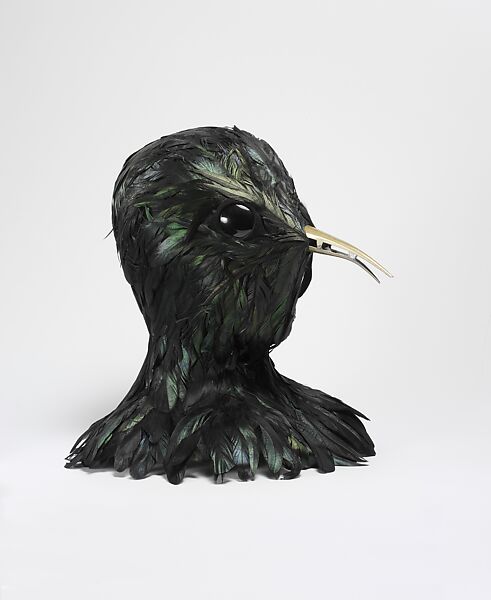 Mask, Stephen Jones (British, born 1957), feathers, plastic, crystal, synthetic, wool, British 