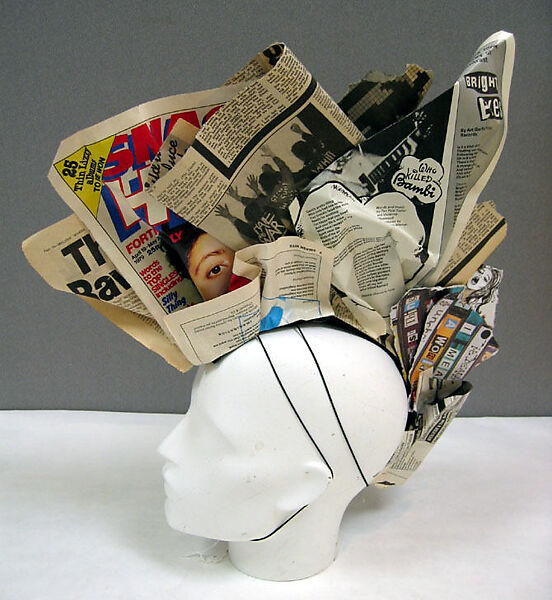 "Fanzine", Stephen Jones (British, born 1957), wool, paper, synthetic, British