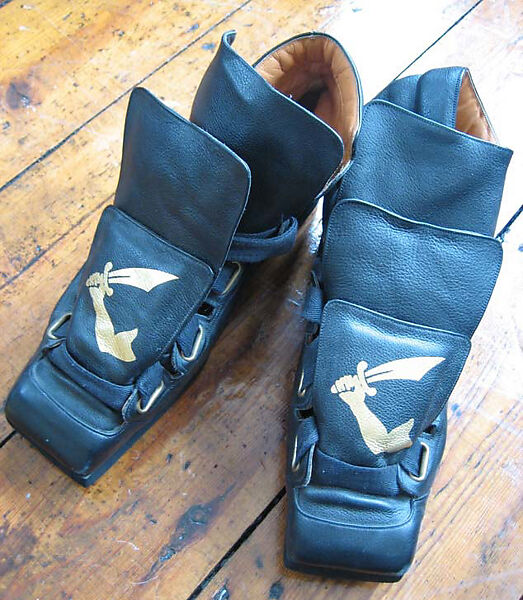 Boots, Vivienne Westwood (British, 1941–2022), a,b) leather, cotton, metal, British 