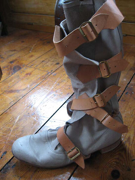 Boots, Vivienne Westwood (British, 1941–2022), a, b) leather, metal, British 
