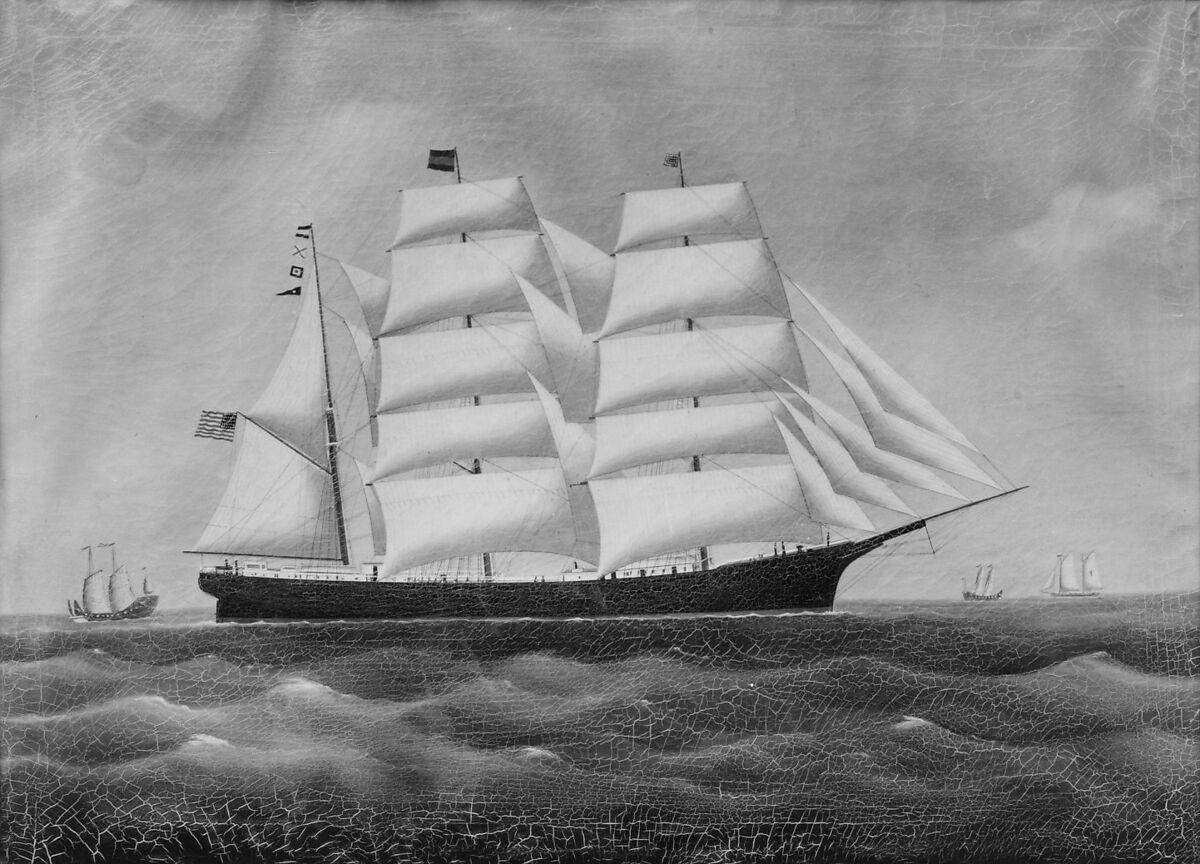 The Ship "John W. Brewer", Chinese Painter, Oil on canvas, American 