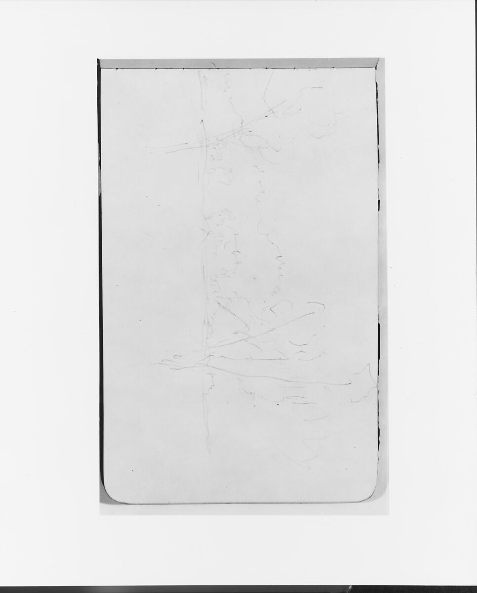 Sketchbook of Northwest American and Canadian Scenery, Albert Bierstadt (American, Solingen 1830–1902 New York), Drawings in graphite on off-white wove paper, bound in a leather cover, American