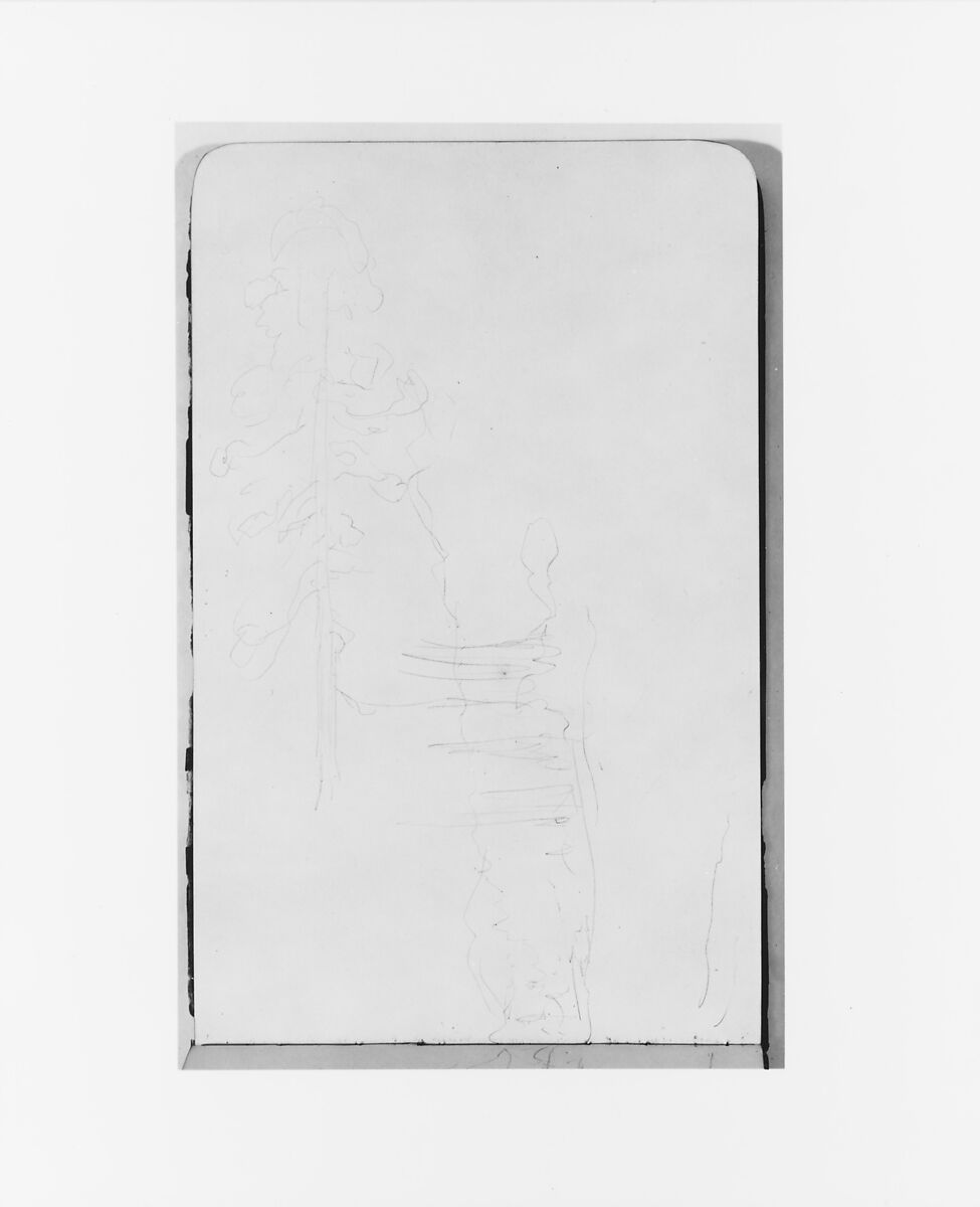 Sketchbook of Northwest American and Canadian Scenery, Albert Bierstadt (American, Solingen 1830–1902 New York), Drawings in graphite on off-white wove paper, bound in a leather cover, American
