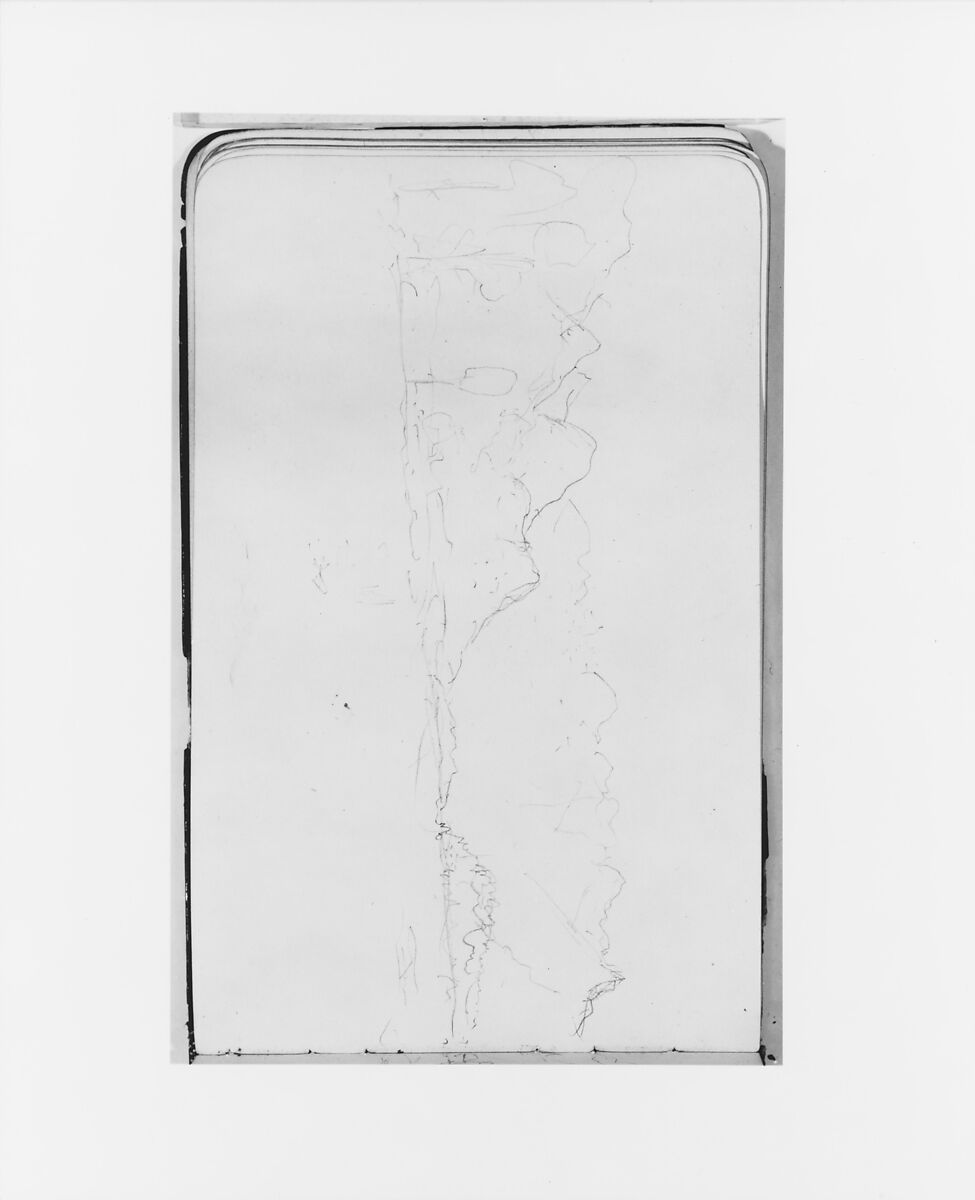 Sketchbook of Northwest American and Canadian Scenery, Albert Bierstadt (American, Solingen 1830–1902 New York), Drawings in graphite on off-white wove paper, bound in a leather cover, American