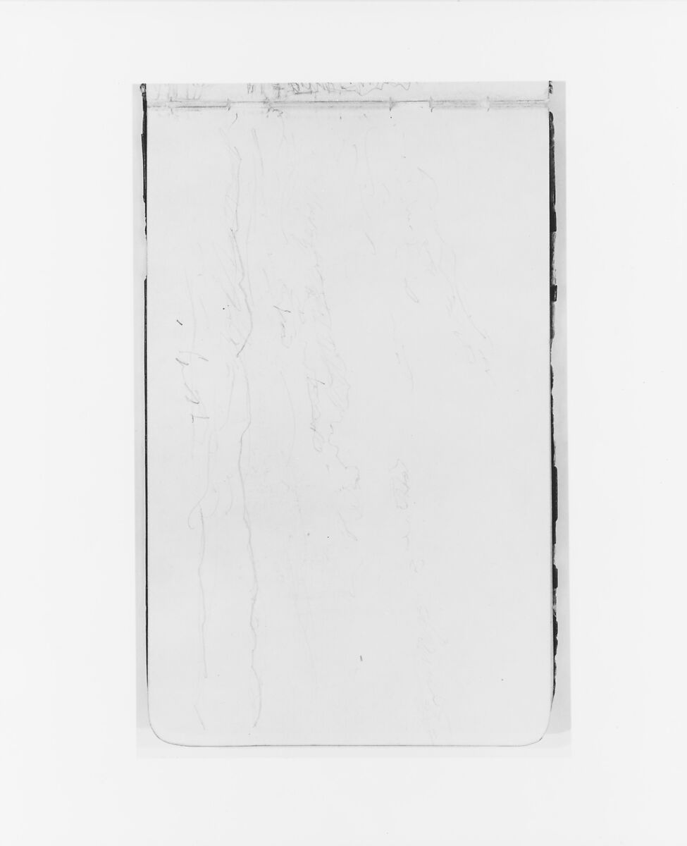 Sketchbook of Northwest American and Canadian Scenery, Albert Bierstadt (American, Solingen 1830–1902 New York), Drawings in graphite on off-white wove paper, bound in a leather cover, American