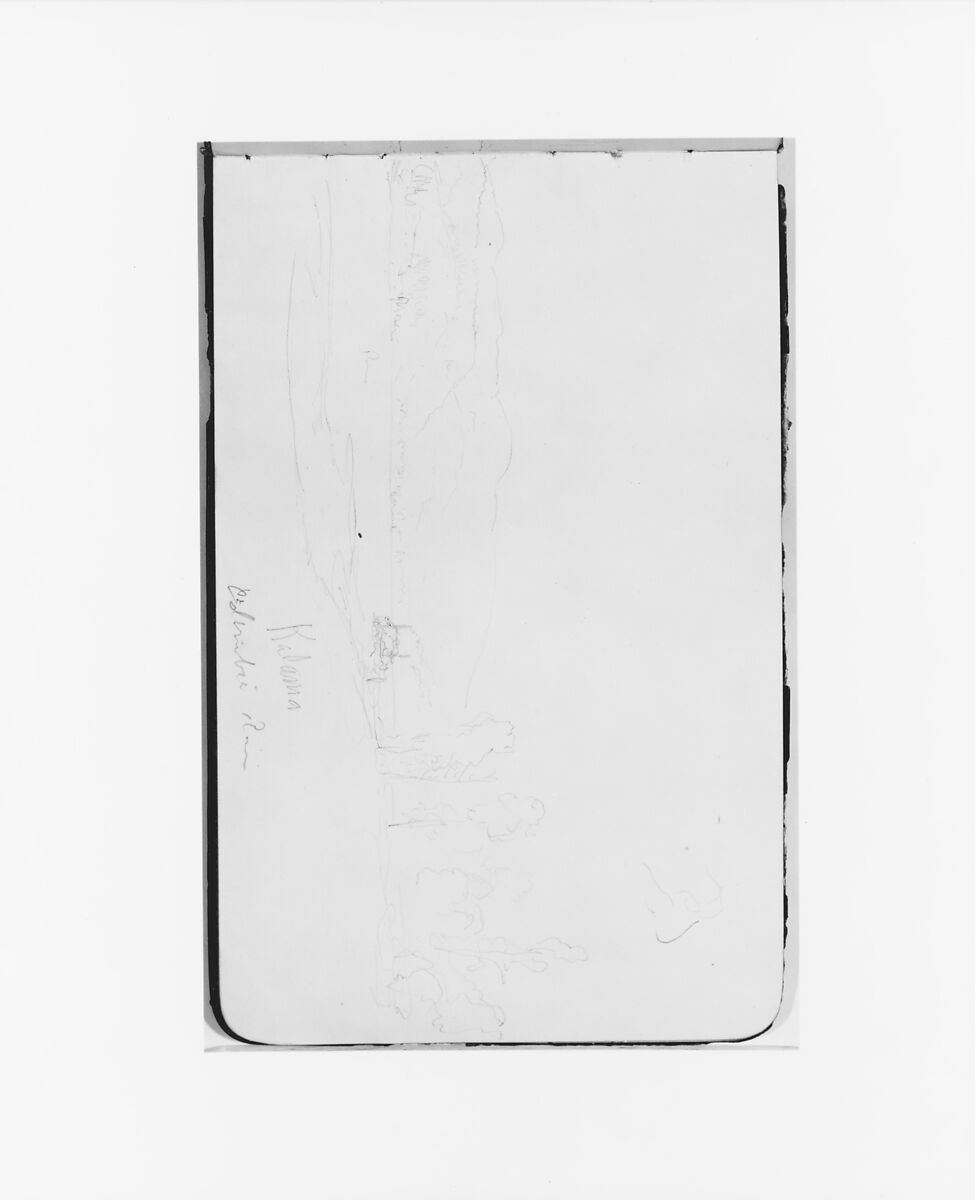 Sketchbook of Northwest American and Canadian Scenery, Albert Bierstadt (American, Solingen 1830–1902 New York), Drawings in graphite on off-white wove paper, bound in a leather cover, American