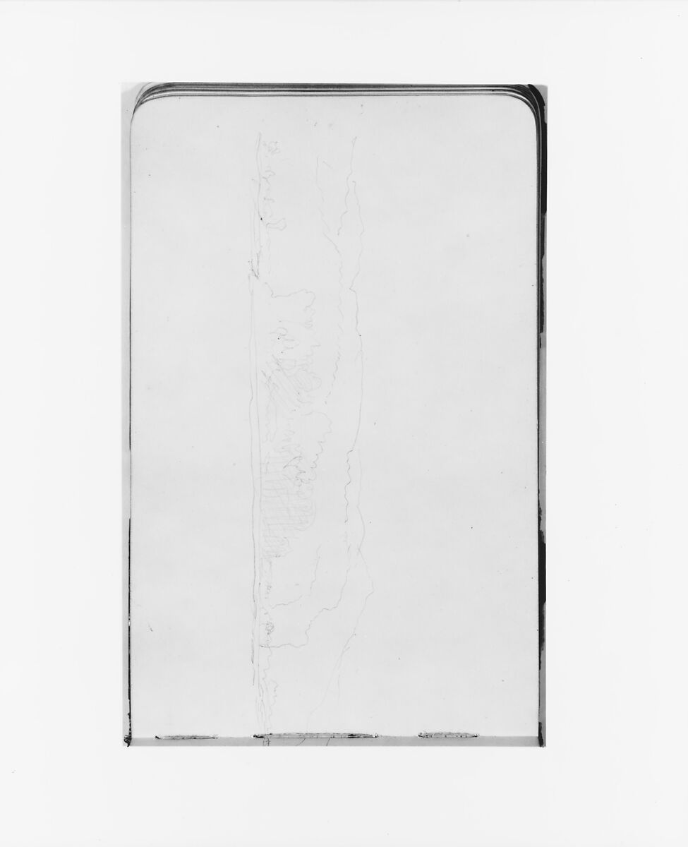 Sketchbook of Northwest American and Canadian Scenery, Albert Bierstadt (American, Solingen 1830–1902 New York), Drawings in graphite on off-white wove paper, bound in a leather cover, American