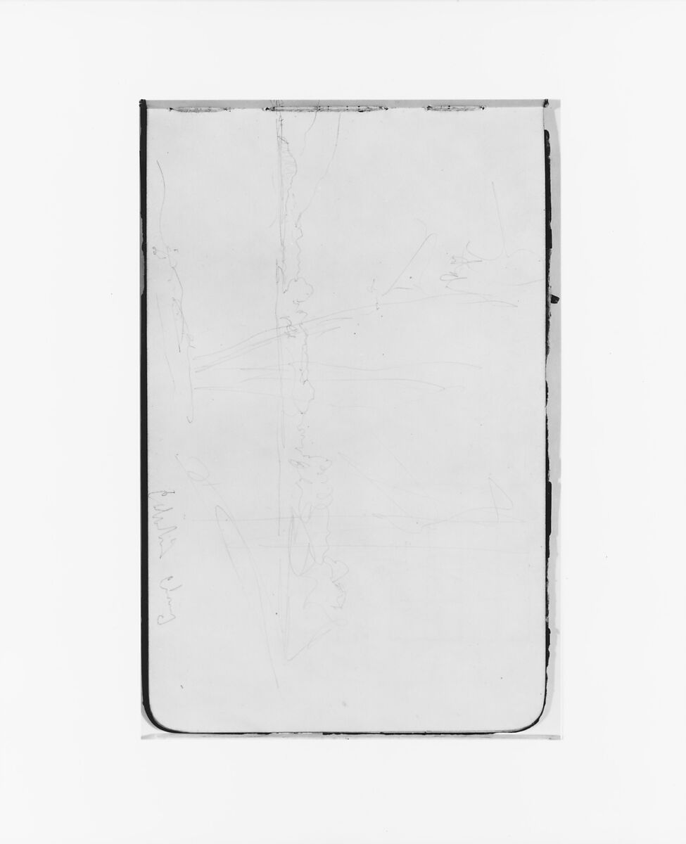 Sketchbook of Northwest American and Canadian Scenery, Albert Bierstadt (American, Solingen 1830–1902 New York), Drawings in graphite on off-white wove paper, bound in a leather cover, American