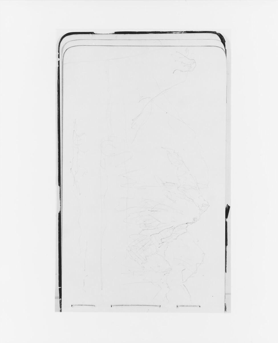 Sketchbook of Northwest American and Canadian Scenery, Albert Bierstadt (American, Solingen 1830–1902 New York), Drawings in graphite on off-white wove paper, bound in a leather cover, American