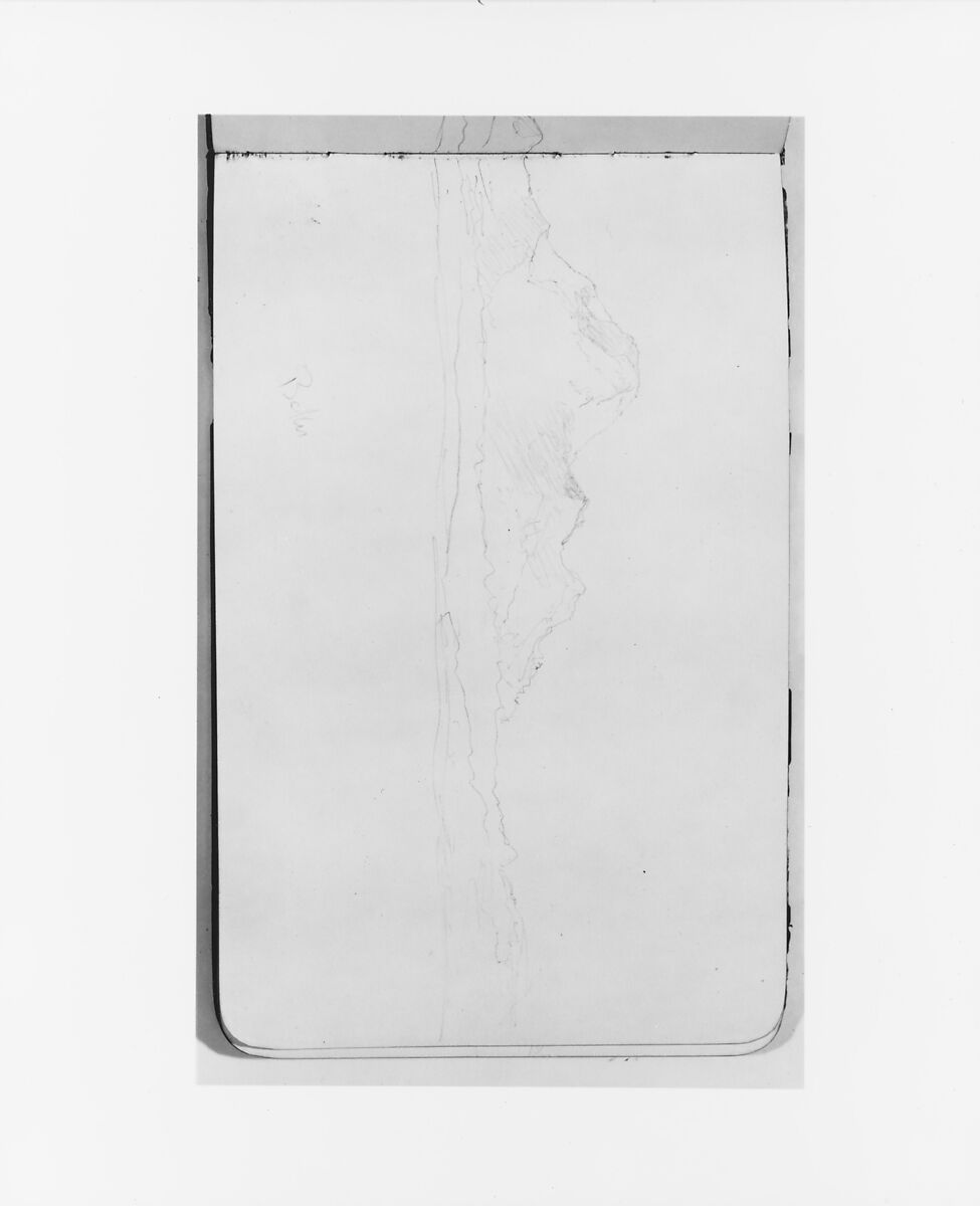 Sketchbook of Northwest American and Canadian Scenery, Albert Bierstadt (American, Solingen 1830–1902 New York), Drawings in graphite on off-white wove paper, bound in a leather cover, American