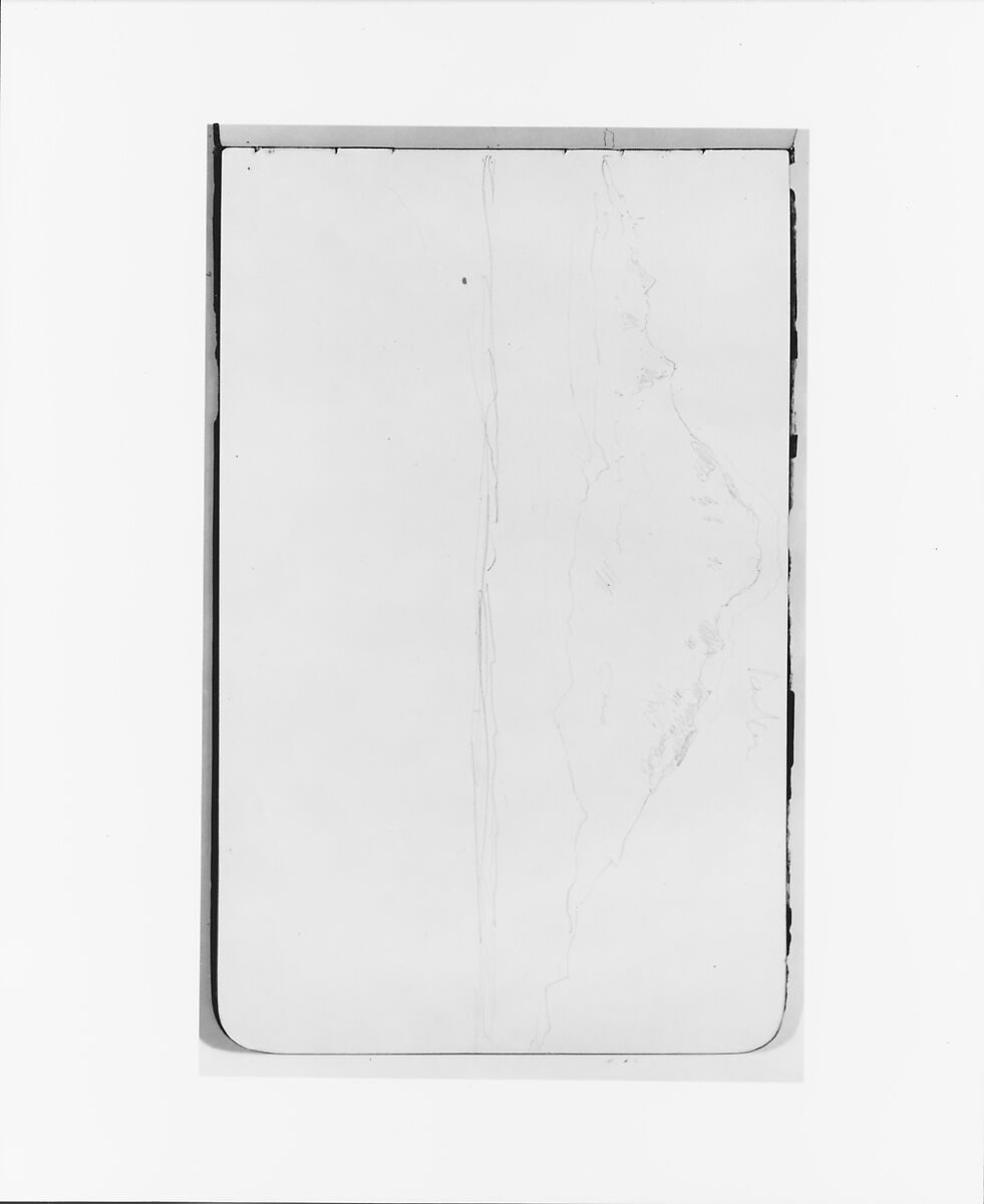 Sketchbook of Northwest American and Canadian Scenery, Albert Bierstadt (American, Solingen 1830–1902 New York), Drawings in graphite on off-white wove paper, bound in a leather cover, American