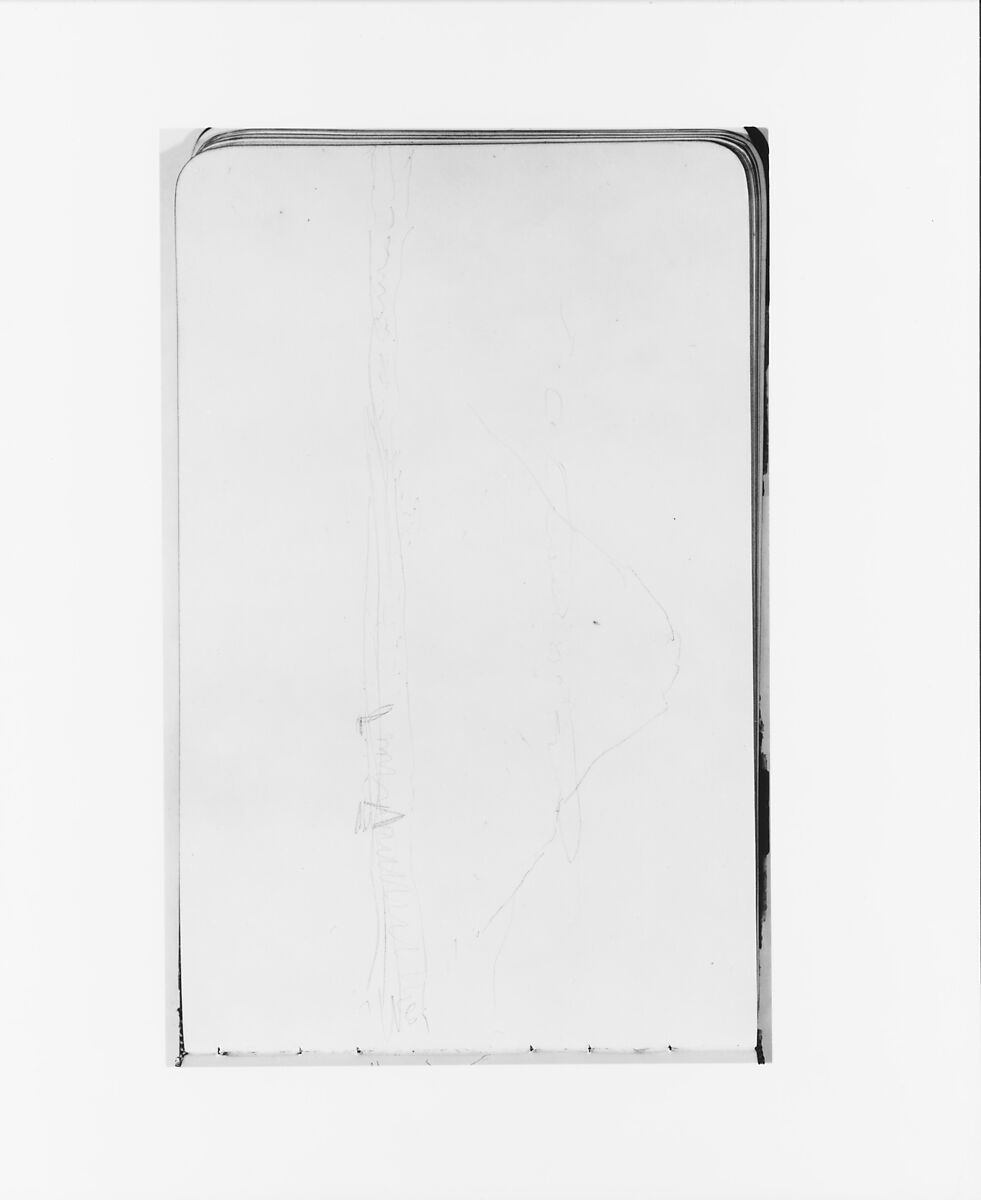 Sketchbook of Northwest American and Canadian Scenery, Albert Bierstadt (American, Solingen 1830–1902 New York), Drawings in graphite on off-white wove paper, bound in a leather cover, American
