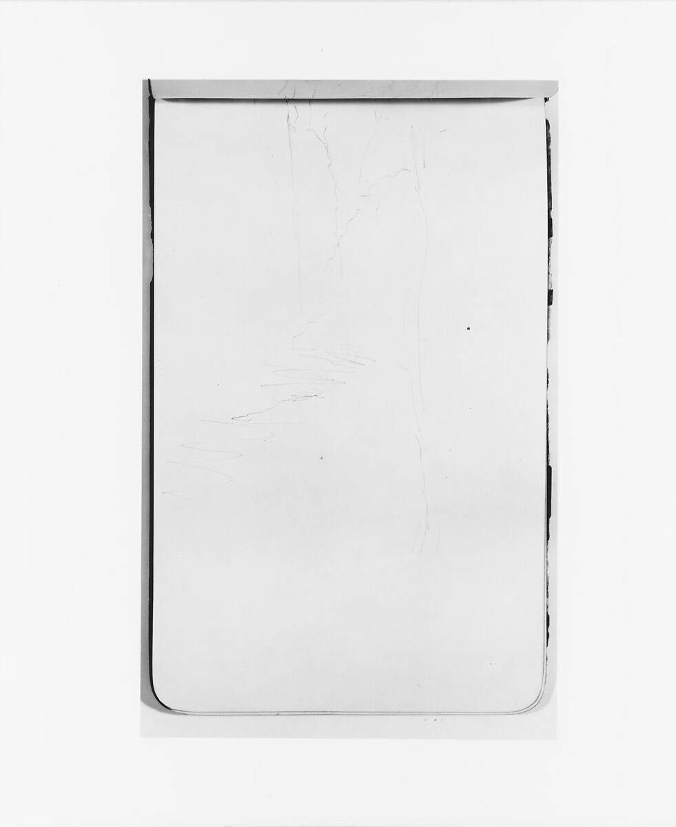 Sketchbook of Northwest American and Canadian Scenery, Albert Bierstadt (American, Solingen 1830–1902 New York), Drawings in graphite on off-white wove paper, bound in a leather cover, American