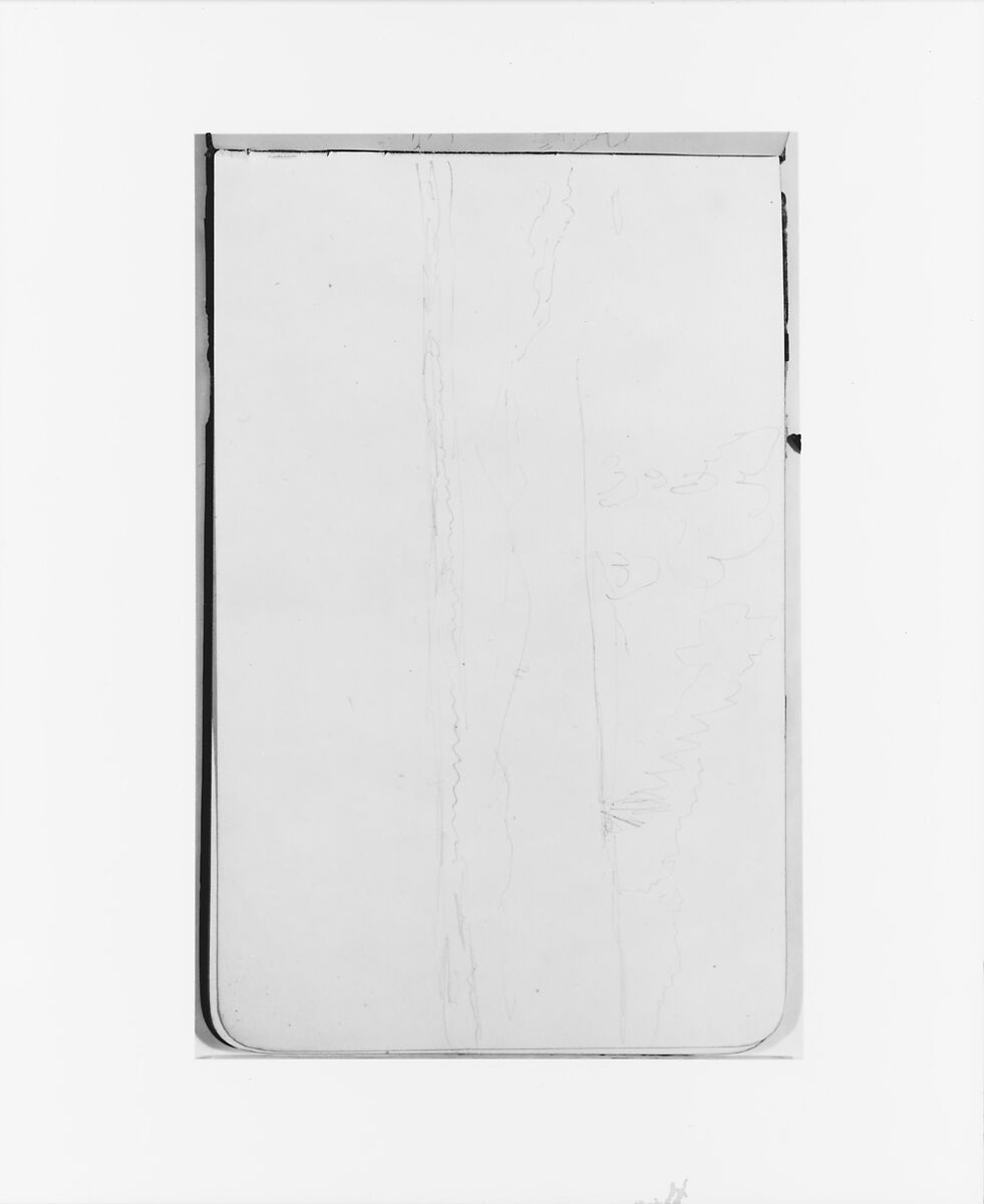 Sketchbook of Northwest American and Canadian Scenery, Albert Bierstadt (American, Solingen 1830–1902 New York), Drawings in graphite on off-white wove paper, bound in a leather cover, American