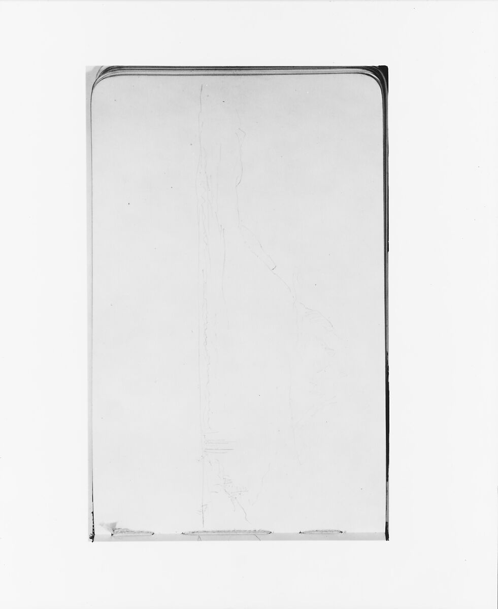 Sketchbook of Northwest American and Canadian Scenery, Albert Bierstadt (American, Solingen 1830–1902 New York), Drawings in graphite on off-white wove paper, bound in a leather cover, American