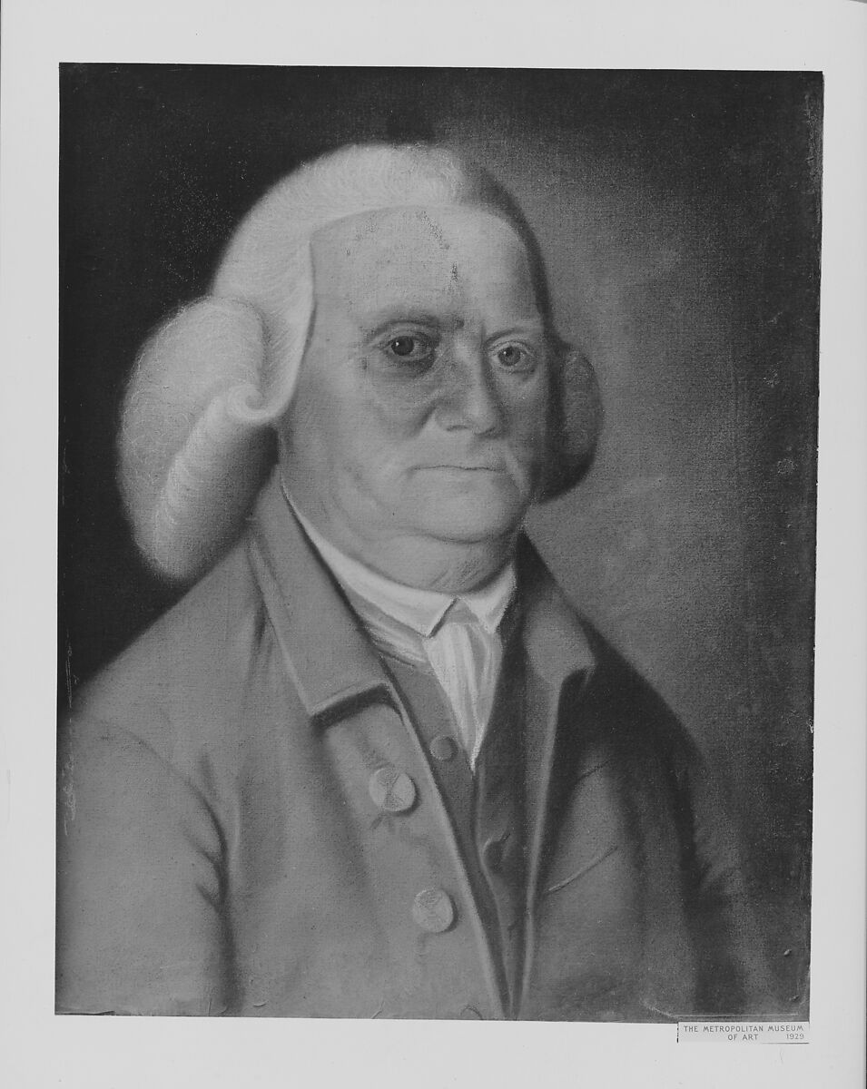 Thomas Dering, Pastel on blue (now oxidized) laid paper, mounted on a wood strainer, American