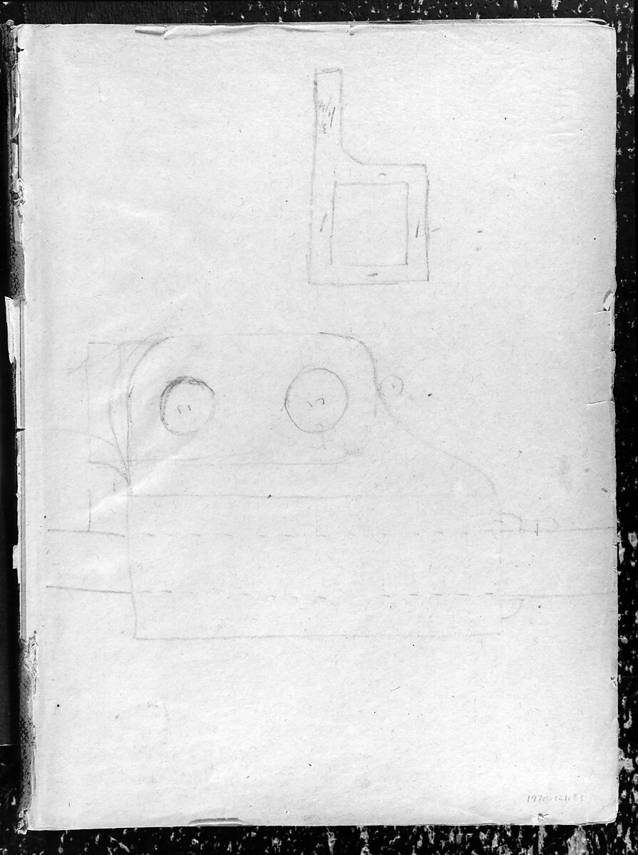 Unidentified Sketch (from Whistler Album), Graphite on paper, American 