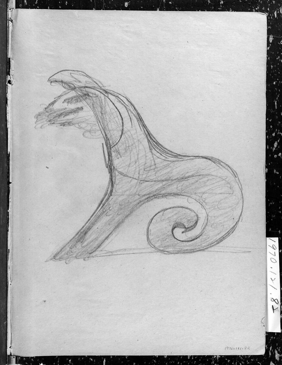 Unidentified Sketch, Curvilinear in Form (from Whistler Album), Graphite on paper, American 