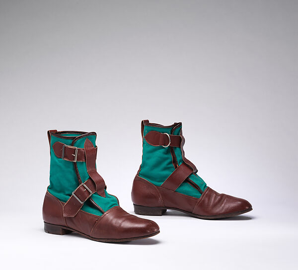 Shoes, Vivienne Westwood (British, 1941–2022), leather, cotton, metal, British 