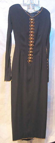 Dress, House of Chanel (French, founded 1910), silk, metal, French 