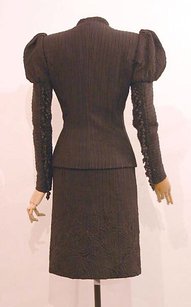 Cocktail suit, Christian Lacroix (French, born 1951), a) silk, jet; b) silk, French