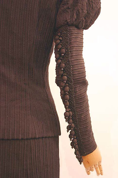 Cocktail suit, Christian Lacroix (French, born 1951), a) silk, jet; b) silk, French