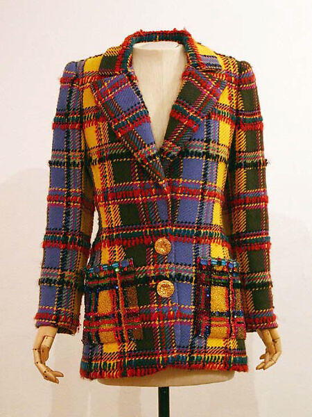 Jacket, Christian Lacroix (French, born 1951), wool, metal, plastic, glass, rhinestone, silk, French 