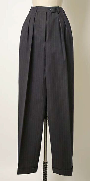 Ensemble, Yves Saint Laurent (French, founded 1961), a) wool, plastic, silk; b,d) silk; c) wool, French