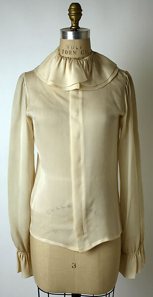 Ensemble, Yves Saint Laurent (French, founded 1961), a) wool, plastic, silk; b,d) silk; c) wool, French