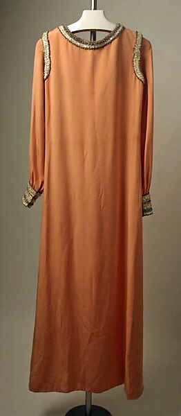 Caftan, Yves Saint Laurent (French, founded 1961), silk, rhinestone, metallic, abalone, French
