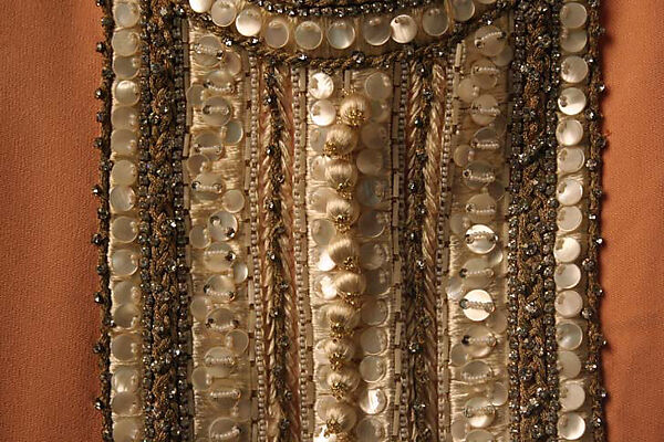 Caftan, Yves Saint Laurent (French, founded 1961), silk, rhinestone, metallic, abalone, French