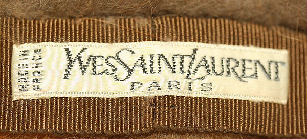 Ensemble, Yves Saint Laurent (French, founded 1961), a) leather, wood, silk; b) leather; c) leather, silk; d) silk, plastic; e) wool, fur, French