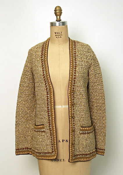 Ensemble, Yves Saint Laurent (French, founded 1961), a) wool, plastic, metal, silk; b) wool; c) wool, plastic, metal, leather; d) wool, silk; e) silk, French