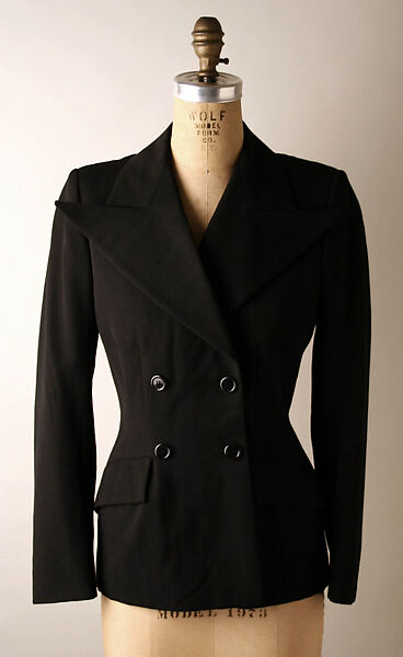 Jacket, Yves Saint Laurent (French, founded 1961), wool, silk, plastic, French 