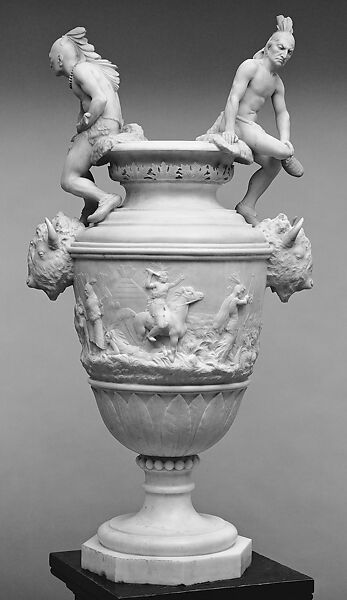 Indian Vase, Ames Van Wart (American, New York 1841–1927 Paris, France), Marble, American 