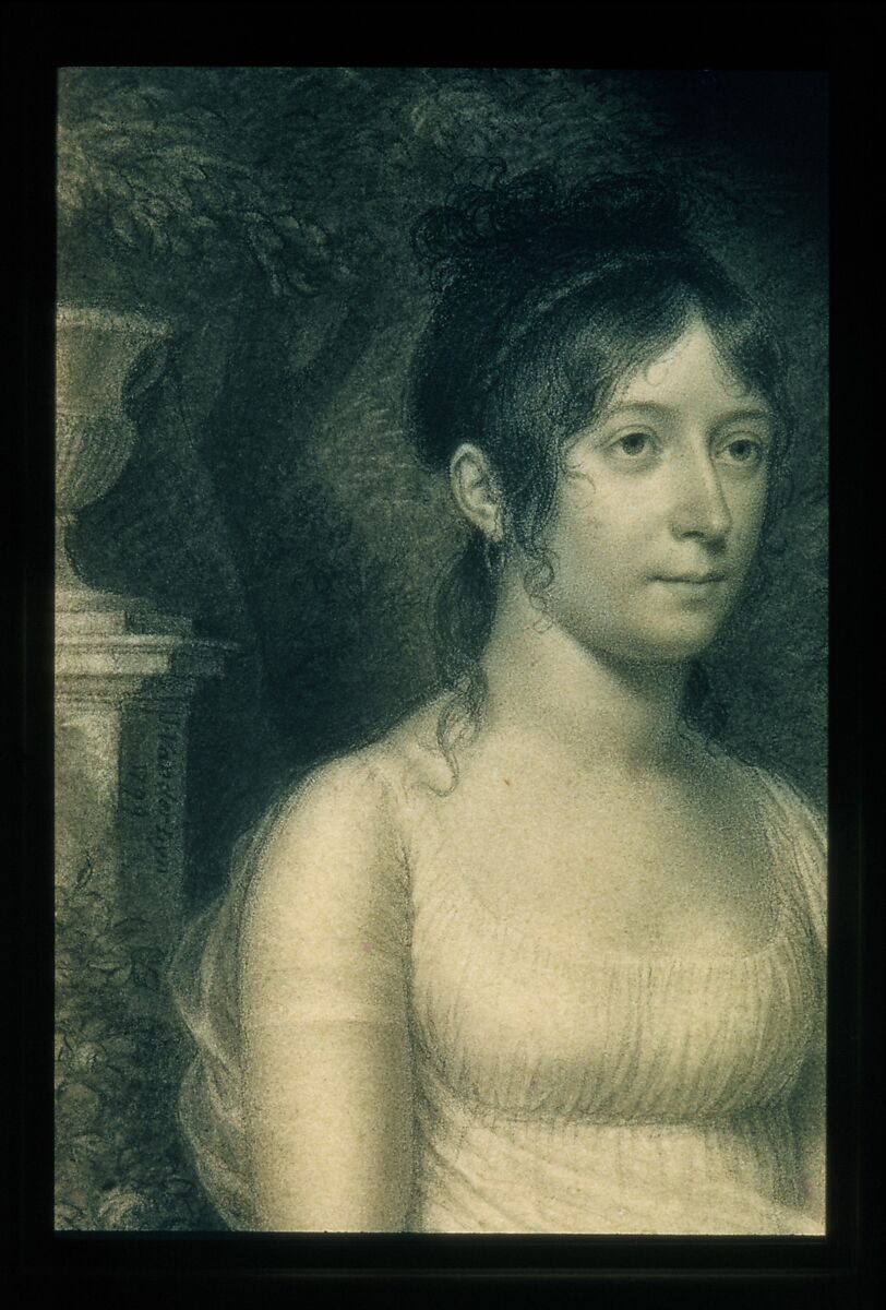 Elizabeth Maria Church, John Vanderlyn (American, Kingston, New York 1775–1852 Kingston, New York), Probably Conté crayon on off-white wove paper, American