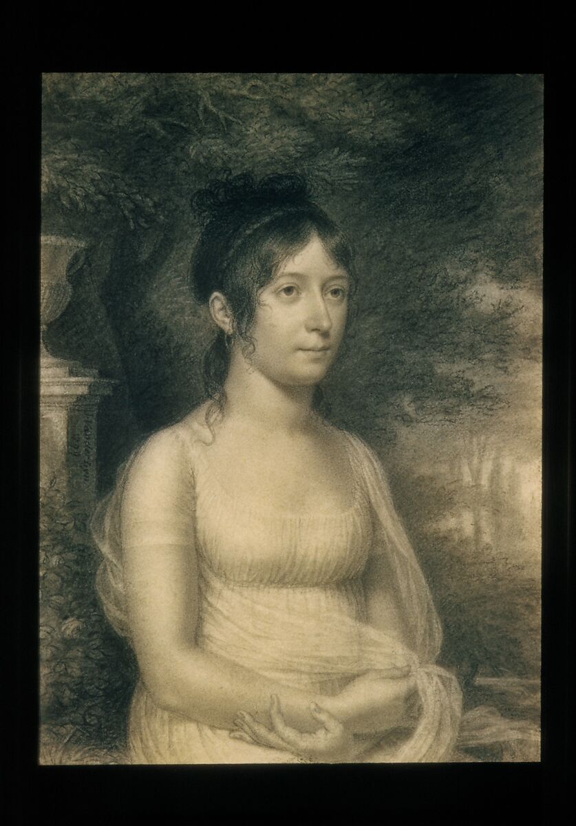 Elizabeth Maria Church, John Vanderlyn (American, Kingston, New York 1775–1852 Kingston, New York), Probably Conté crayon on off-white wove paper, American