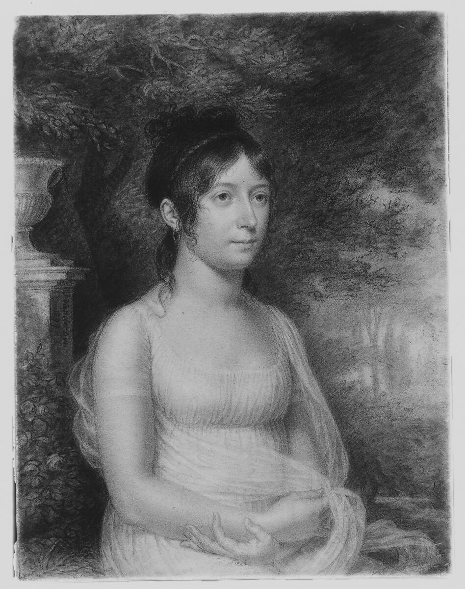 Elizabeth Maria Church, John Vanderlyn (American, Kingston, New York 1775–1852 Kingston, New York), Probably Conté crayon on off-white wove paper, American