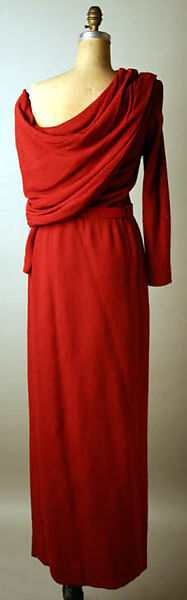 Dress, Yves Saint Laurent (French, founded 1961), a) silk, b) silk, leather, French