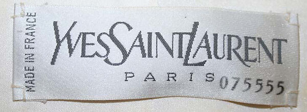 Evening ensemble, Yves Saint Laurent (French, founded 1961), a) silk, enamel; b-d) silk; e) metallic, French