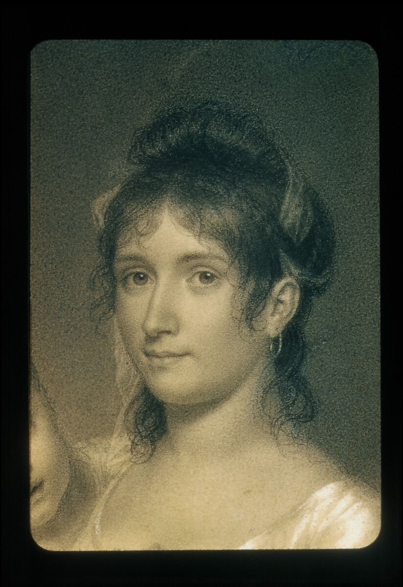 Mrs. Daniel Strobel, Jr. (Anna Church Strobel) and Her Son, George, John Vanderlyn (American, Kingston, New York 1775–1852 Kingston, New York), Probably Conté crayon on off-white wove paper, American