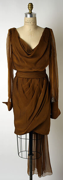 Ensemble, Yves Saint Laurent (French, founded 1961), a) silk, shell, metal, rhinestone; b) silk; c,d) shell, metal, French