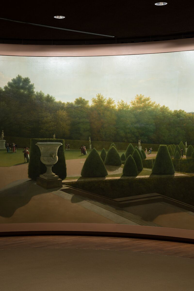 Panoramic View of the Palace and Gardens of Versailles, John Vanderlyn (American, Kingston, New York 1775–1852 Kingston, New York), Oil on canvas, American