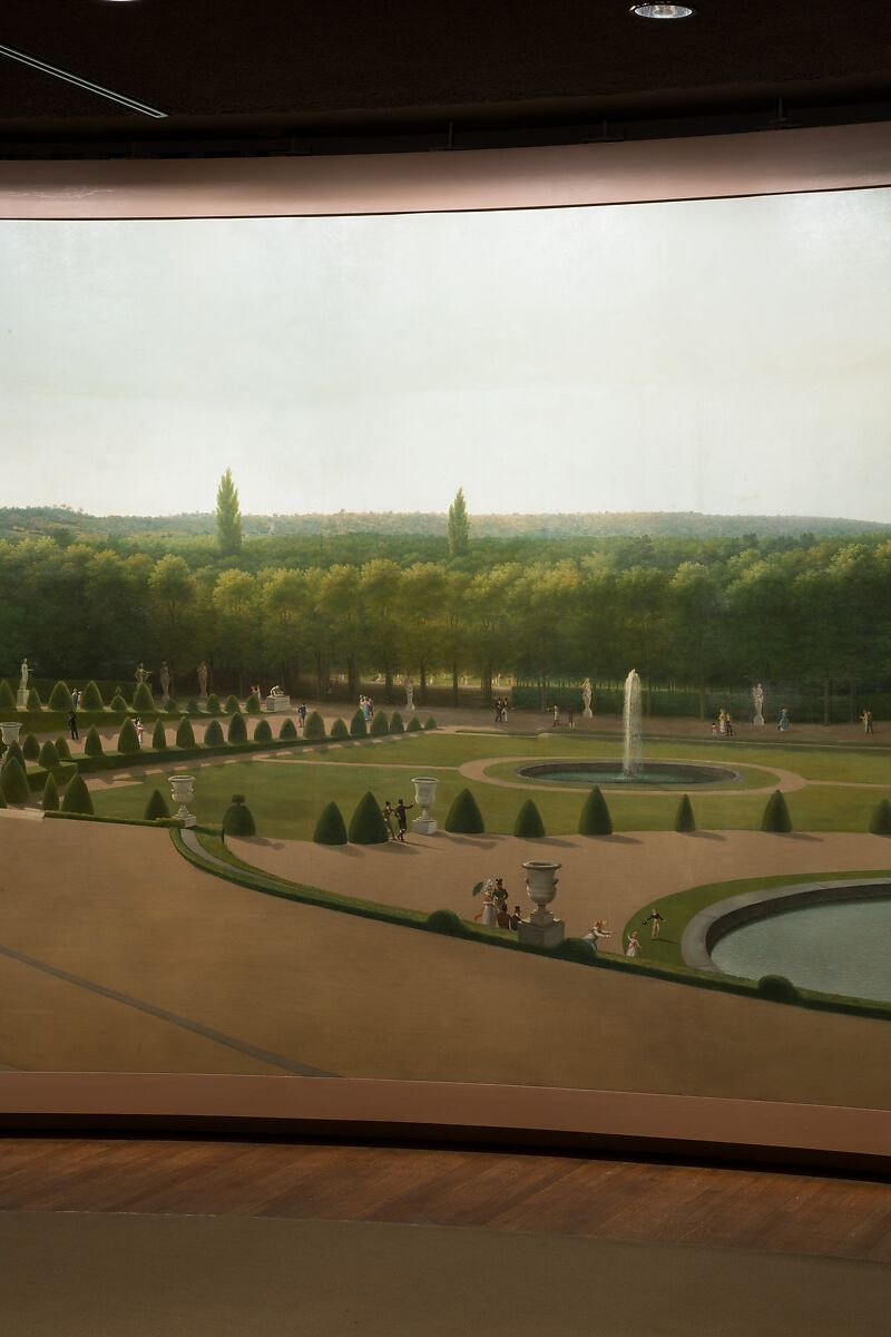Panoramic View of the Palace and Gardens of Versailles, John Vanderlyn (American, Kingston, New York 1775–1852 Kingston, New York), Oil on canvas, American