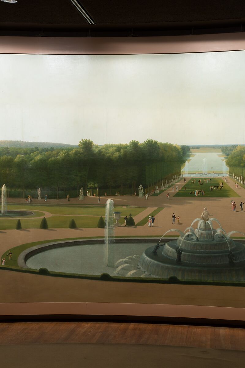 Panoramic View of the Palace and Gardens of Versailles, John Vanderlyn (American, Kingston, New York 1775–1852 Kingston, New York), Oil on canvas, American