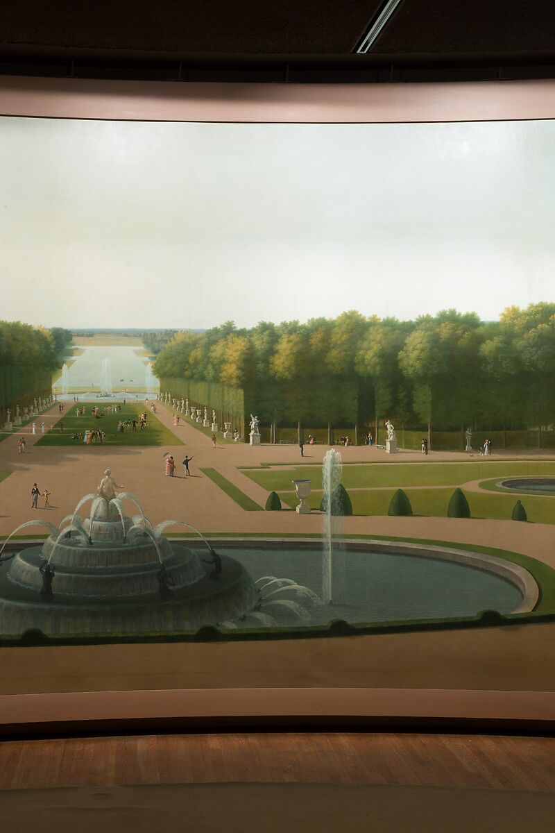 Panoramic View of the Palace and Gardens of Versailles, John Vanderlyn (American, Kingston, New York 1775–1852 Kingston, New York), Oil on canvas, American