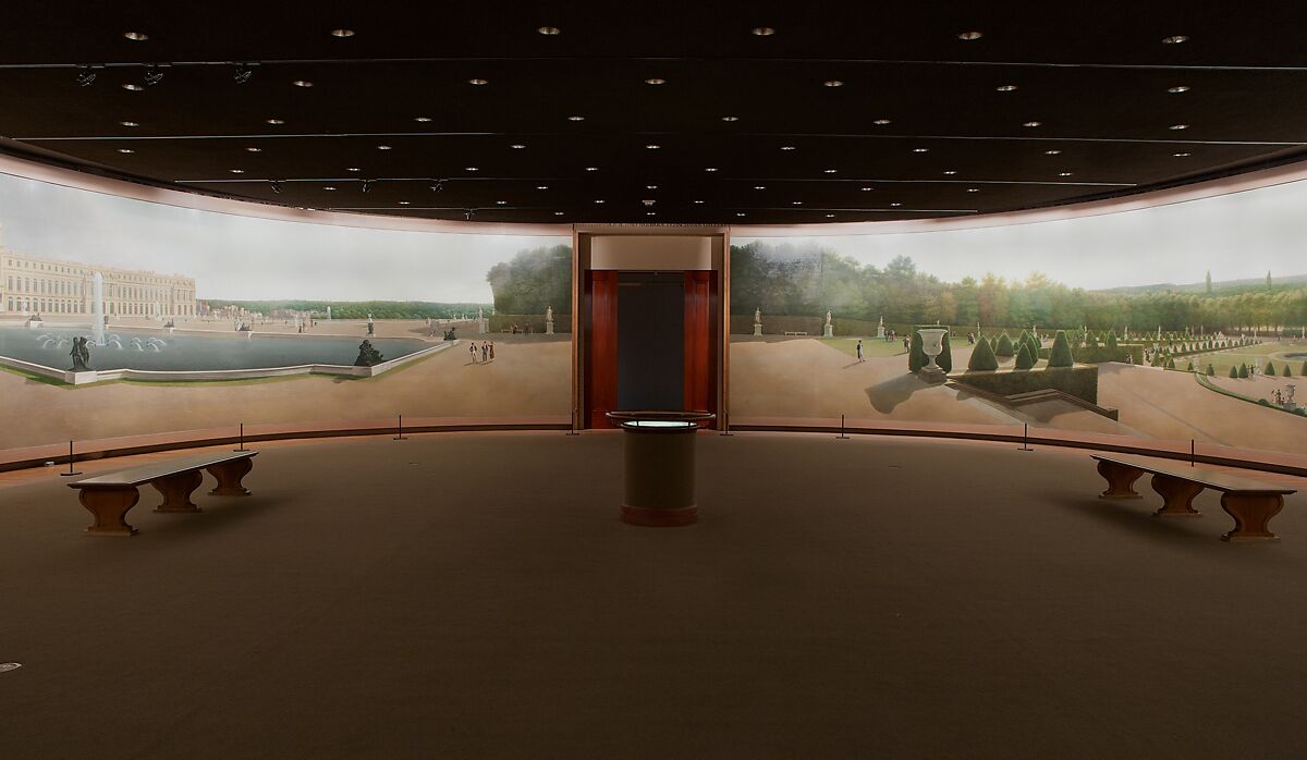 Panoramic View of the Palace and Gardens of Versailles, John Vanderlyn (American, Kingston, New York 1775–1852 Kingston, New York), Oil on canvas, American